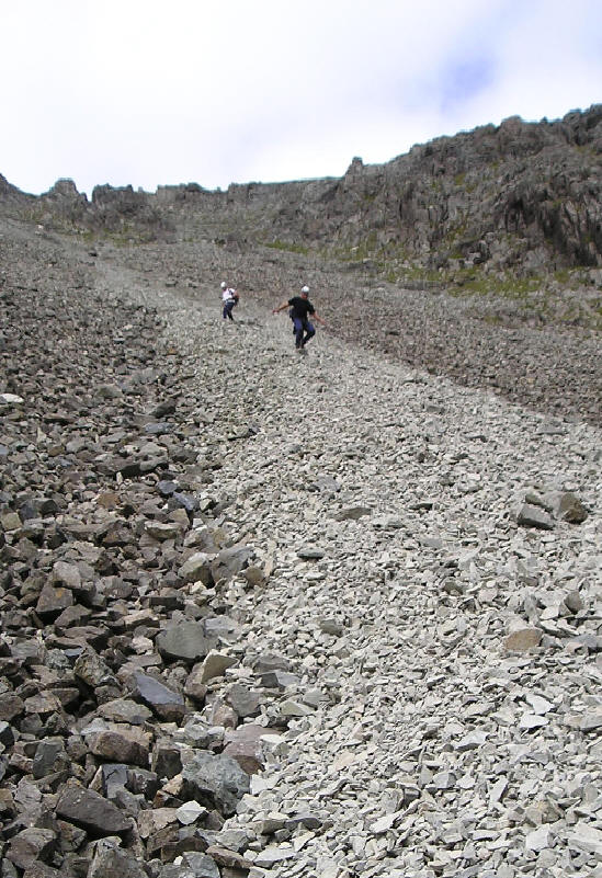 John and Tony Running Down An Stac Screes