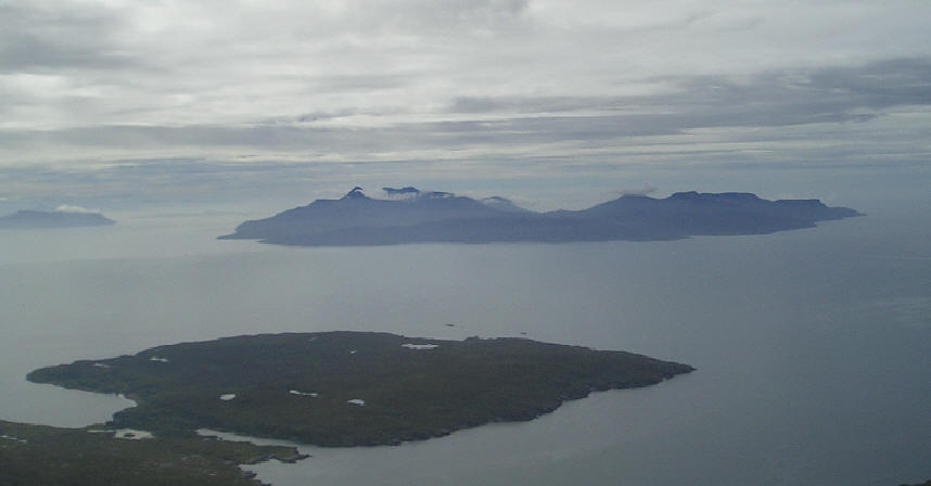 Soay and Rum From the Summit of Sgurr nan Eag